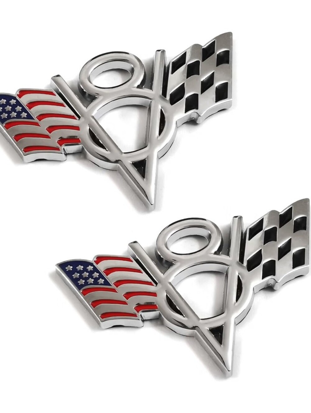 2 Piece V8 emblem badge Adhesive Back Many Available Choose Color